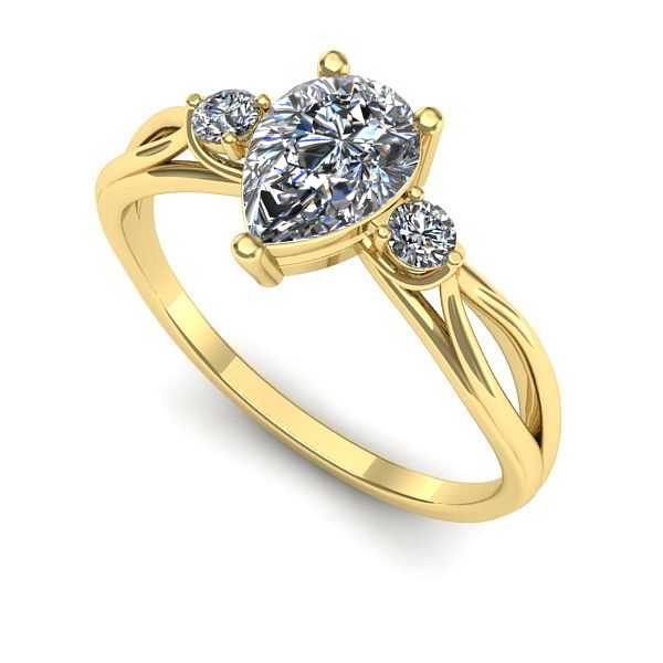 Inel de logodna din aur galben cu diamant de laborator