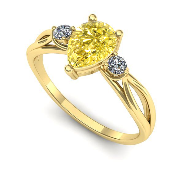 Inel din aur galben cu safir galben