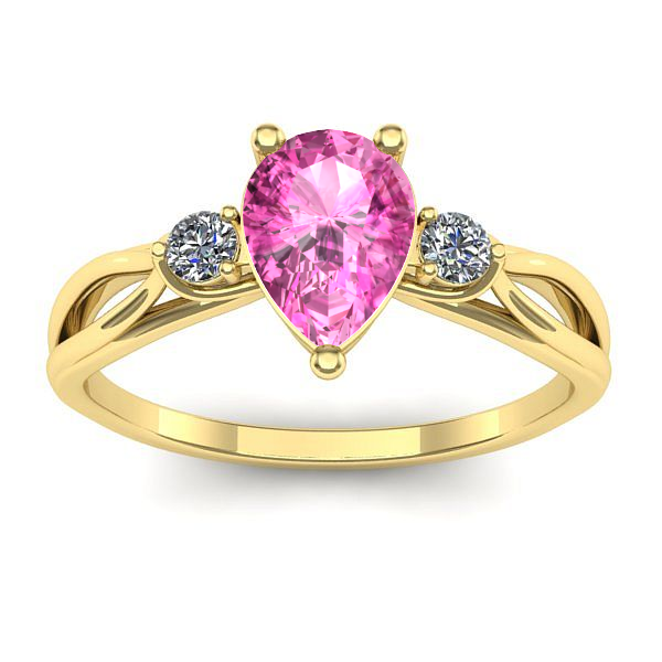 Inel de logodna cu safir roz lacrima