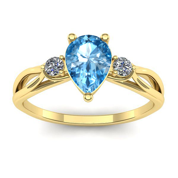 Inel logodna cu topaz blue lacrima