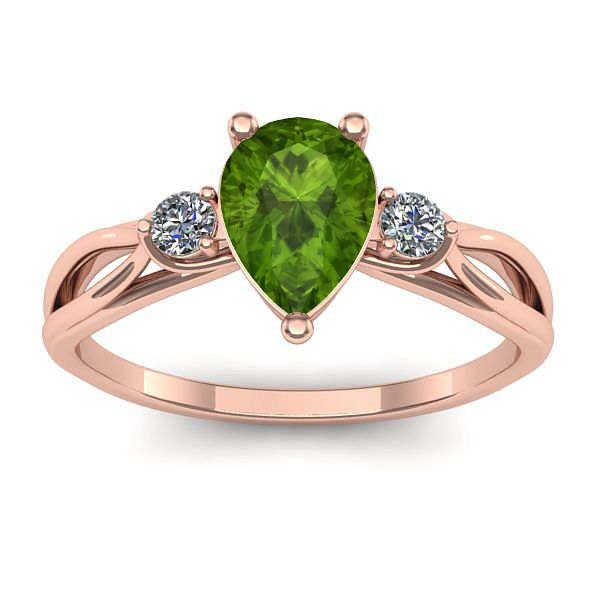 Inel logodna cu peridot lacrima