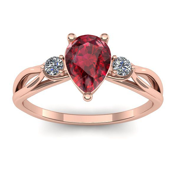 Inel cu rubin lacrima