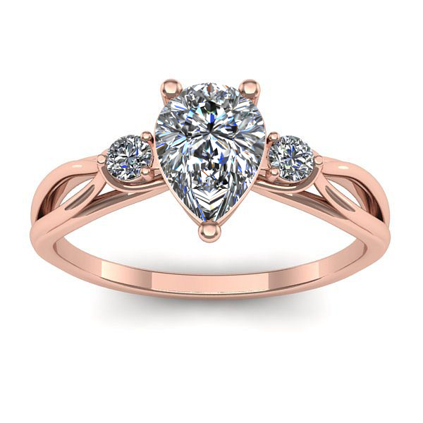 Inel logodna cu diamant de laborator lacrima