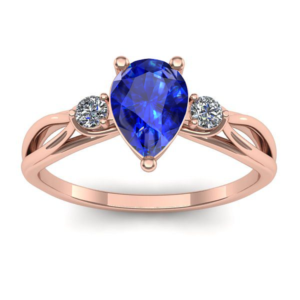 Inel logodna cu safir lacrima