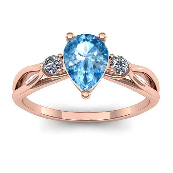 Inel cu topaz blue lacrima