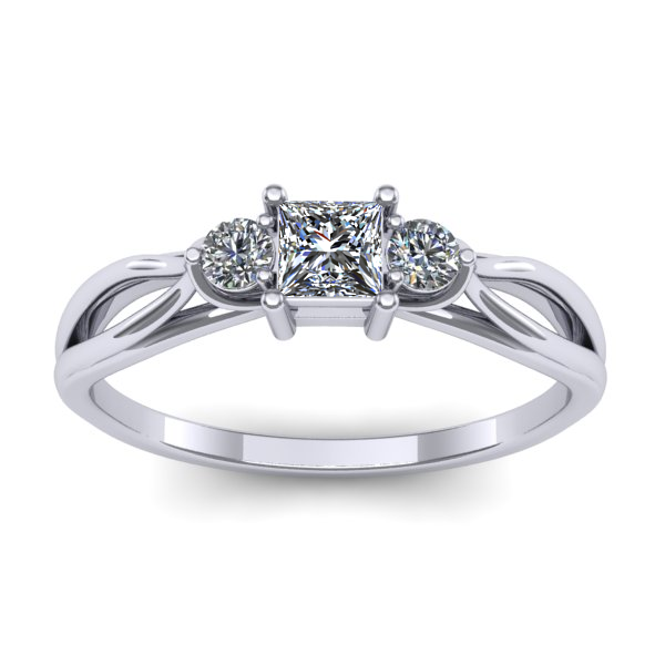 Inel cu diamant patrat