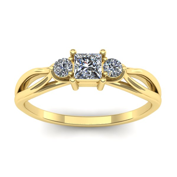 Inel de logodna cu diamant patrat