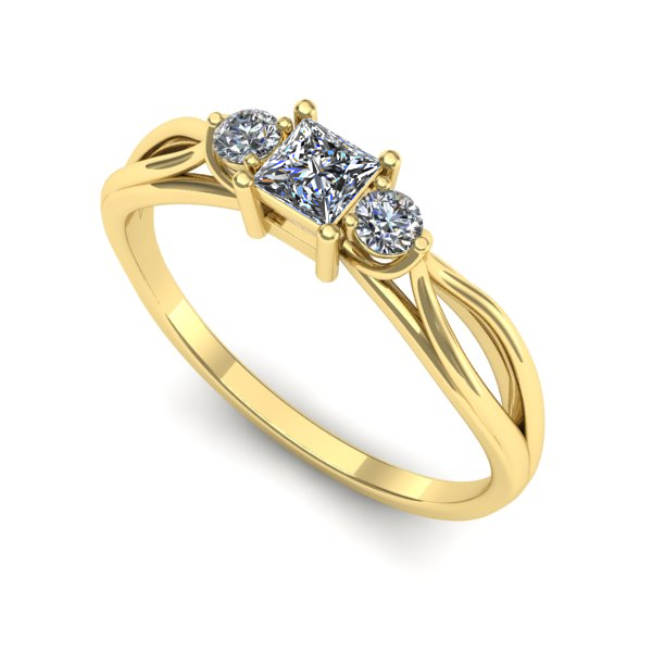 Inel de logodna din aur galben cu diamant