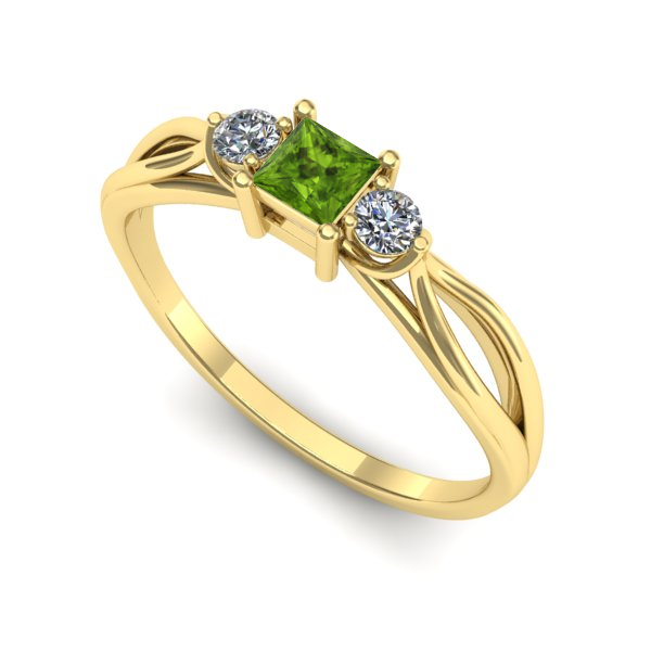 Inel din aur galben cu peridot