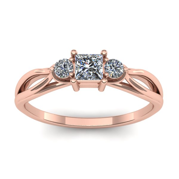 Inel cu diamant patrat