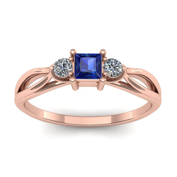 Inel cu safir patrat