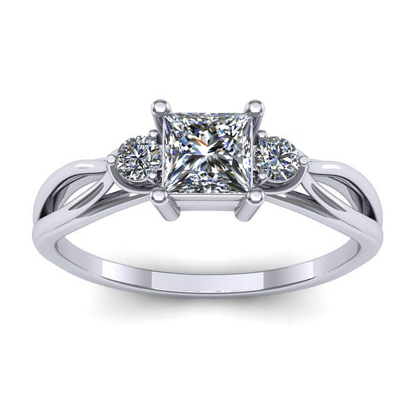 Inel cu diamant patrat