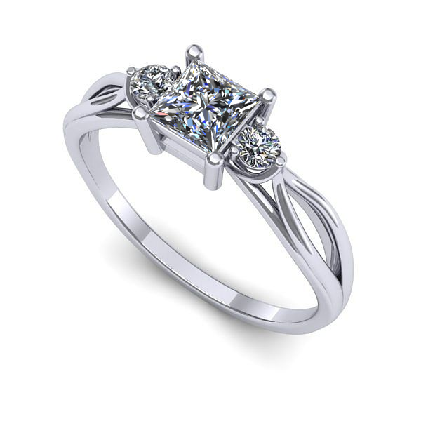 Inel din aur alb cu diamant