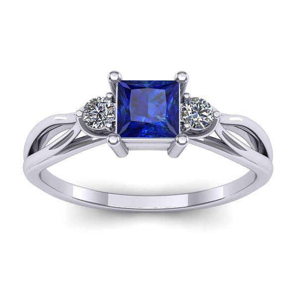 Inel logodna cu safir patrat