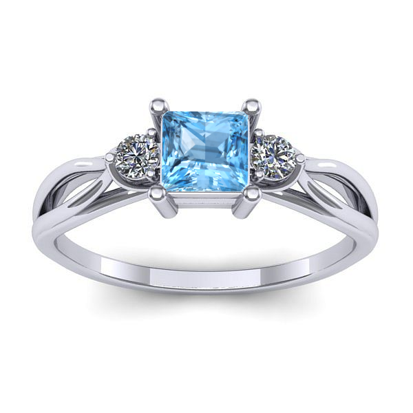 Inel cu topaz blue patrat