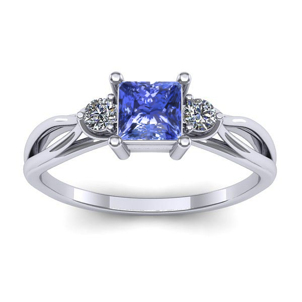 Inel logodna cu tanzanit patrat