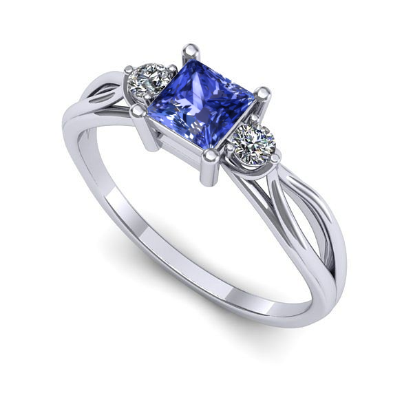 Inel din aur alb cu tanzanit