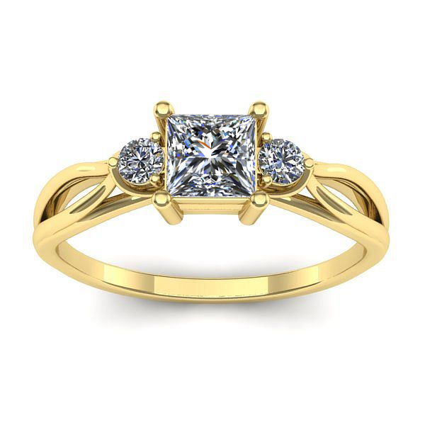 Inel de logodna cu diamant patrat