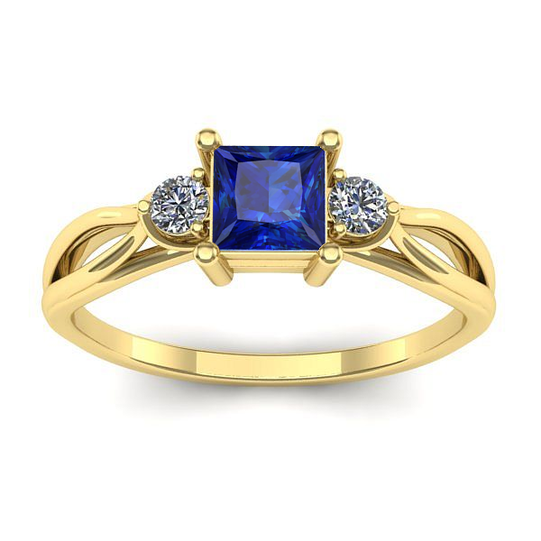 Inel cu safir patrat