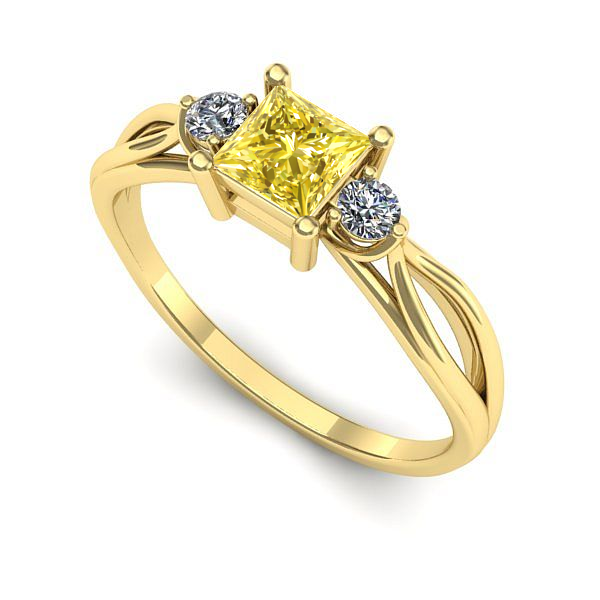 Inel de logodna din aur galben cu safir galben