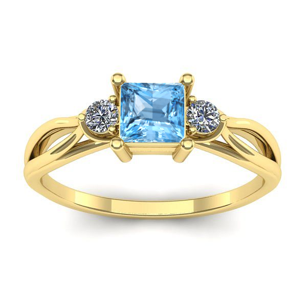 Inel cu topaz blue patrat