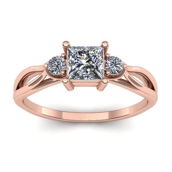 Inel logodna cu diamant patrat