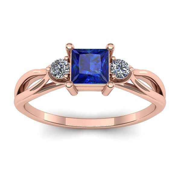 Inel de logodna cu safir patrat