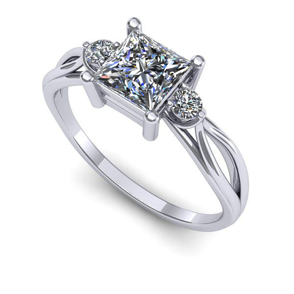 Inel logodna din aur alb cu diamant de laborator