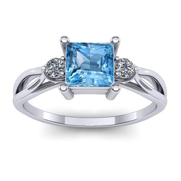 Inel cu topaz blue patrat