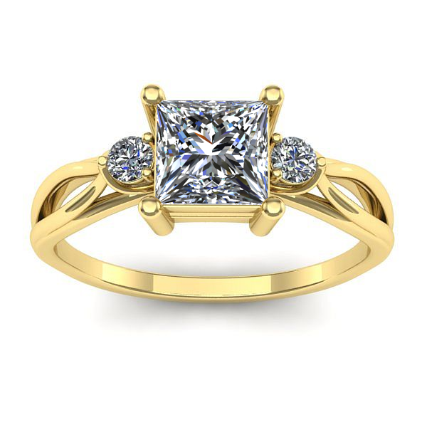 Inel logodna cu diamant de laborator patrat