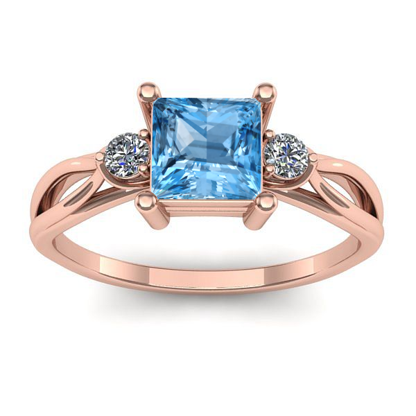 Inel de logodna cu topaz blue patrat