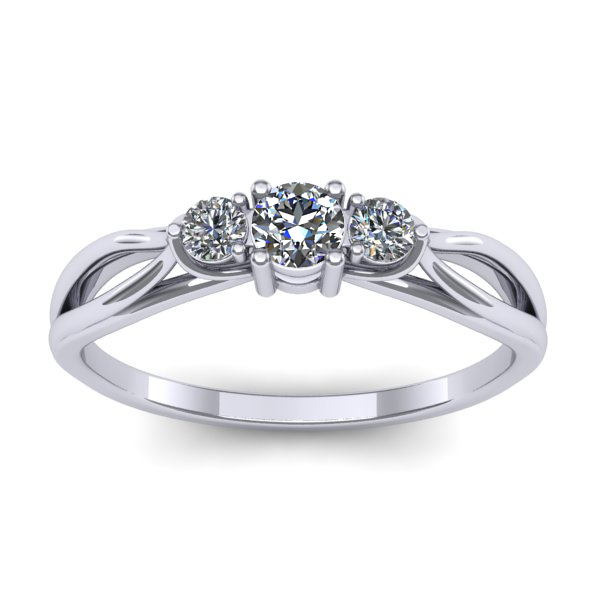 Inel cu diamant rotund