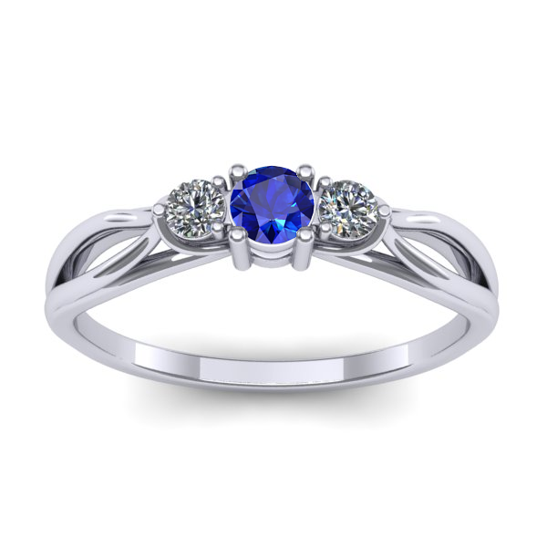 Inel logodna cu safir rotund