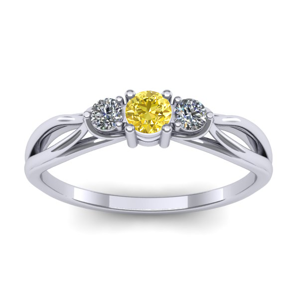 Inel cu safir galben rotund