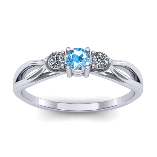 Inel logodna cu topaz blue rotund