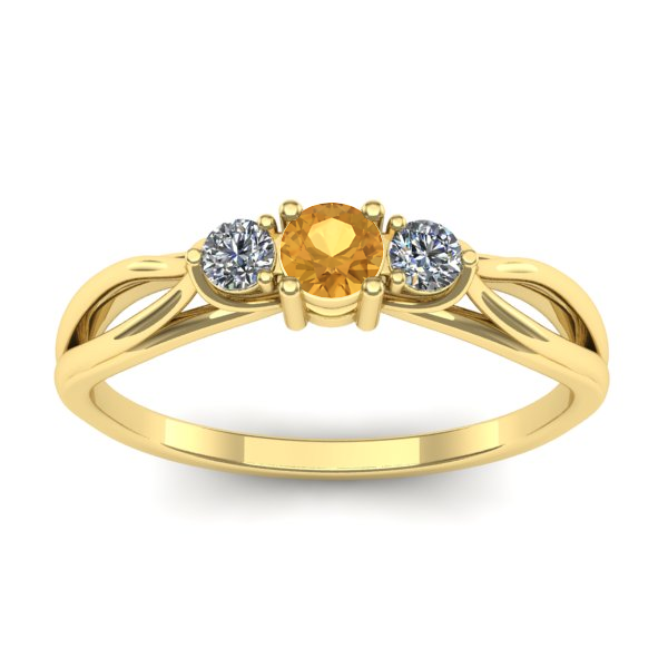 Inel de logodna cu citrin rotund