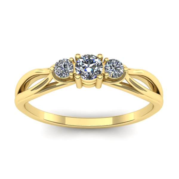 Inel cu diamant rotund