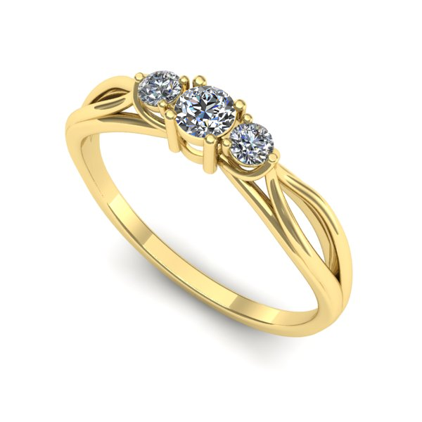 Inel de logodna din aur galben cu diamant