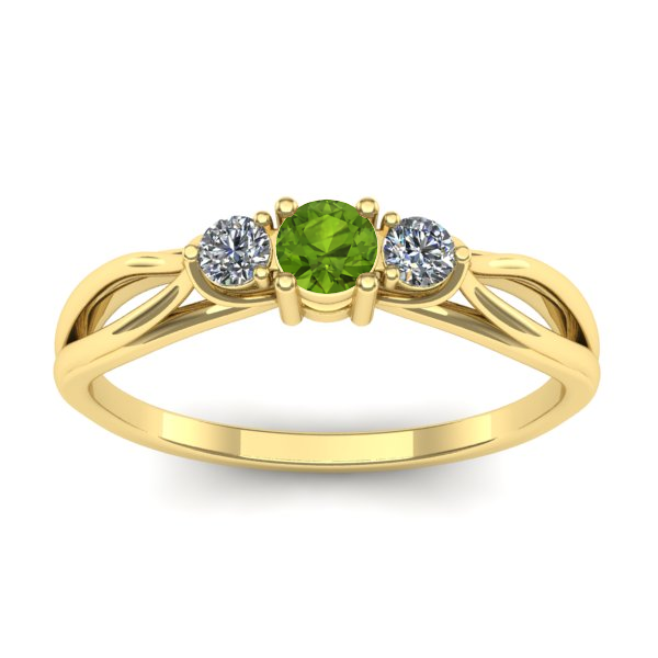 Inel de logodna cu peridot rotund