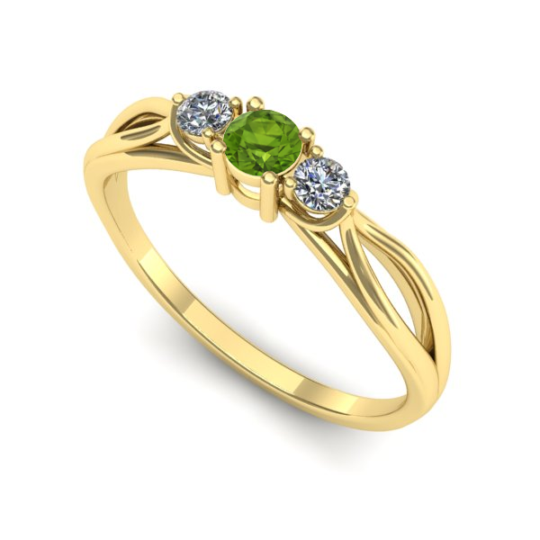 Inel din aur galben cu peridot