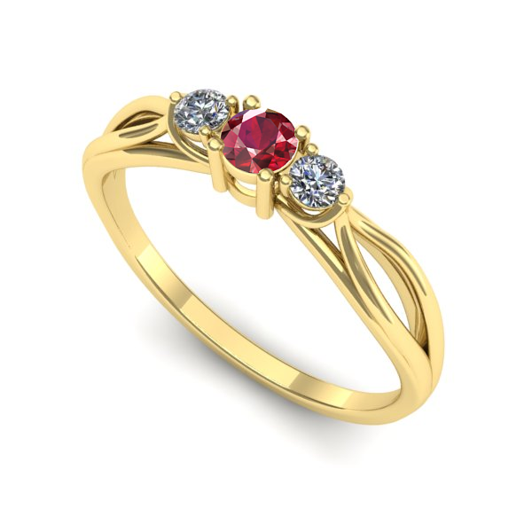 Inel din aur galben cu rubin