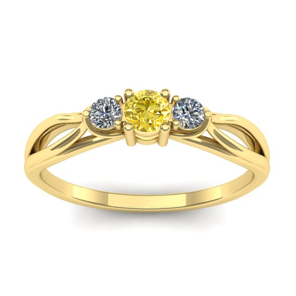 Inel logodna cu safir galben rotund