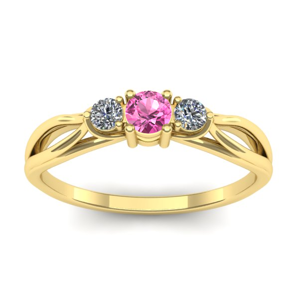 Inel de logodna cu safir roz rotund