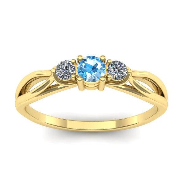 Inel de logodna cu topaz blue rotund