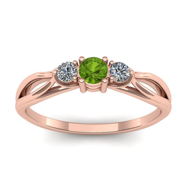 Inel cu peridot rotund