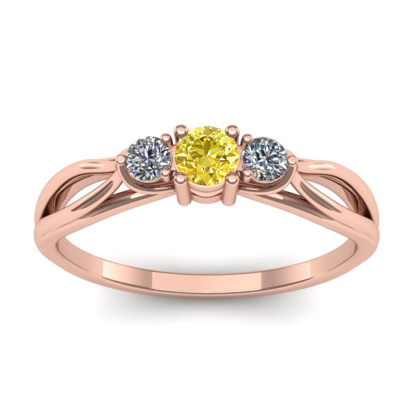 Inel cu safir galben rotund