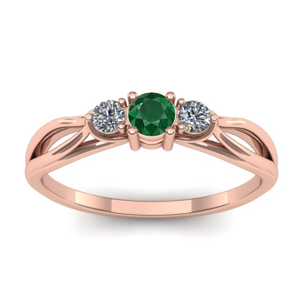 Inel cu smarald rotund