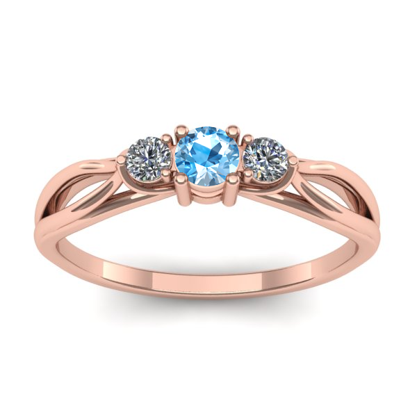 Inel cu topaz blue rotund