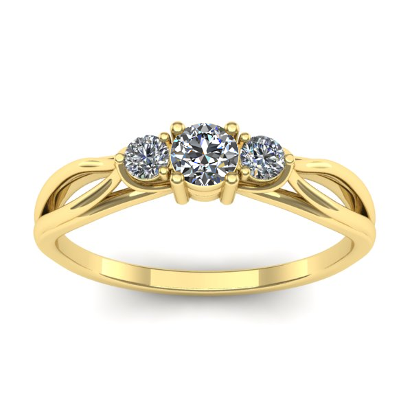 Inel cu diamant rotund