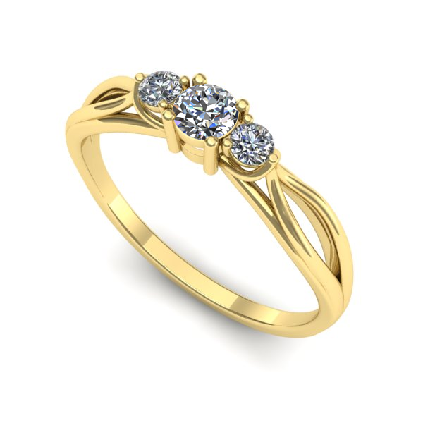 Inel din aur galben cu diamant